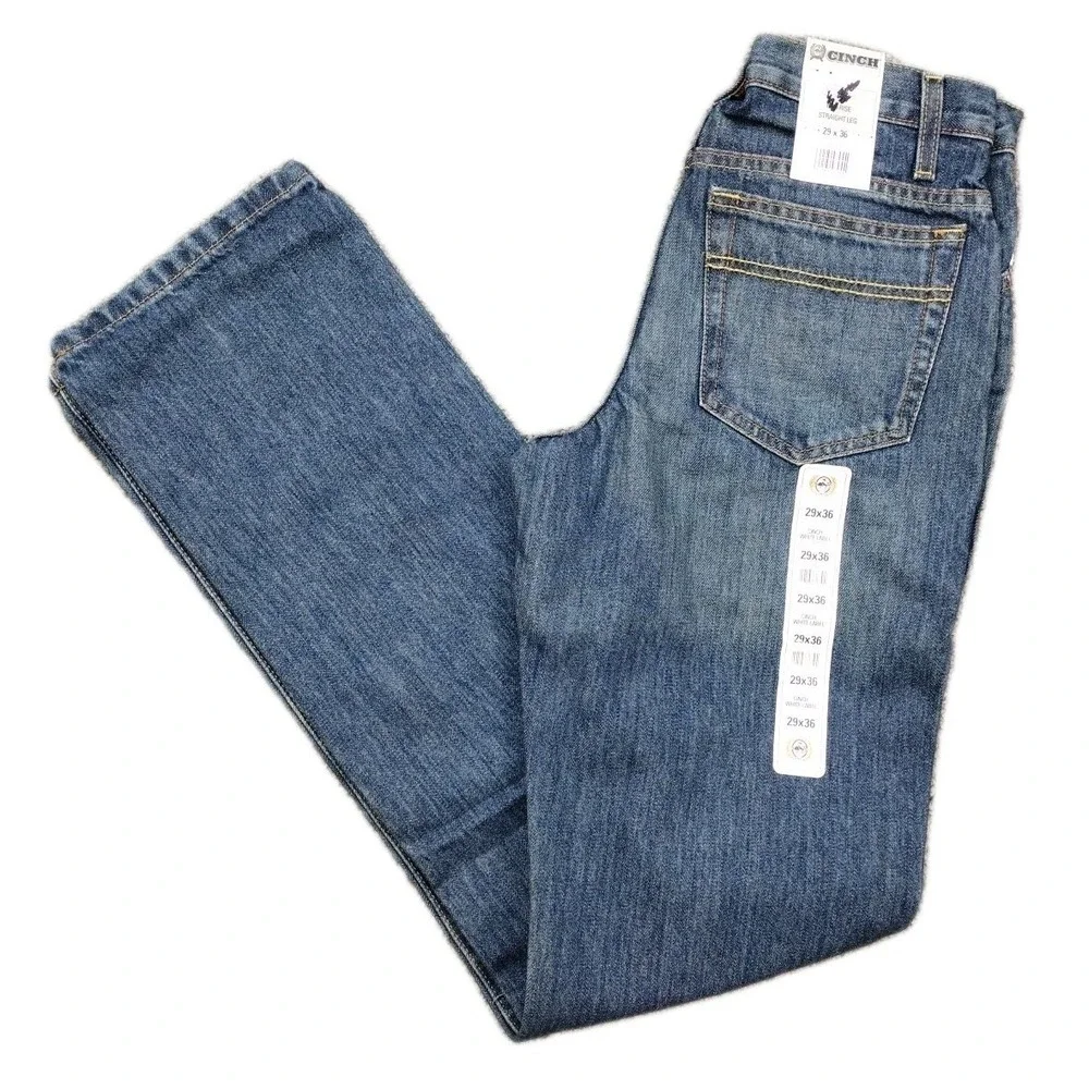 Cinch Men's White Label Relaxed Fit Jeans Dark Stonewash Indigo Size 29x36 NWT